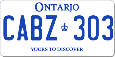 ON license plate CABZ303