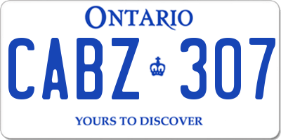 ON license plate CABZ307