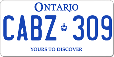 ON license plate CABZ309