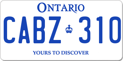 ON license plate CABZ310