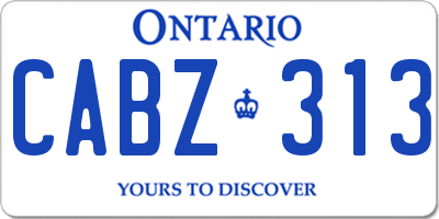 ON license plate CABZ313