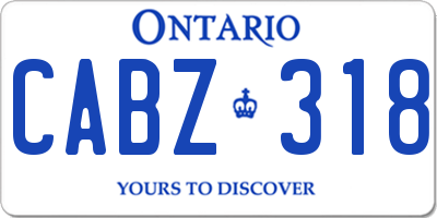 ON license plate CABZ318