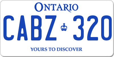 ON license plate CABZ320