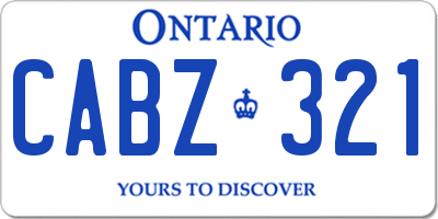 ON license plate CABZ321