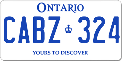 ON license plate CABZ324