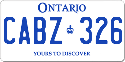 ON license plate CABZ326