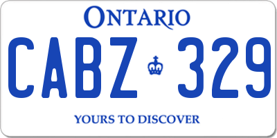 ON license plate CABZ329