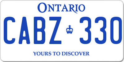 ON license plate CABZ330