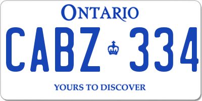 ON license plate CABZ334