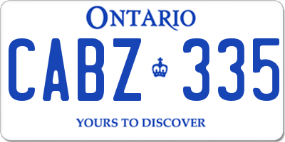 ON license plate CABZ335