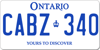 ON license plate CABZ340