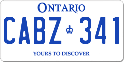 ON license plate CABZ341