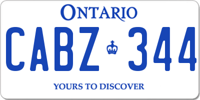 ON license plate CABZ344