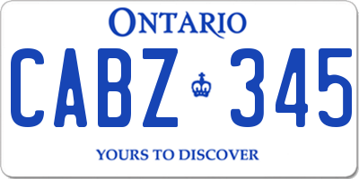 ON license plate CABZ345