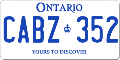 ON license plate CABZ352