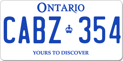 ON license plate CABZ354