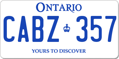 ON license plate CABZ357