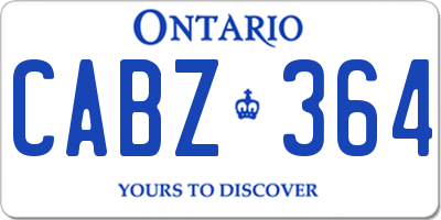 ON license plate CABZ364