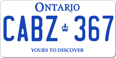 ON license plate CABZ367