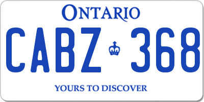 ON license plate CABZ368