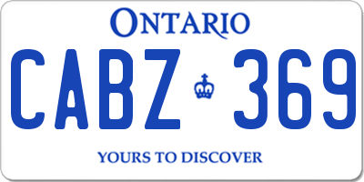 ON license plate CABZ369