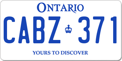 ON license plate CABZ371