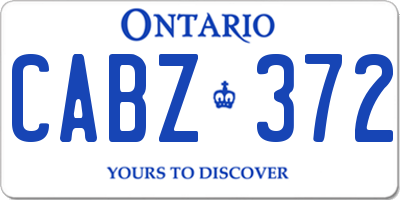 ON license plate CABZ372