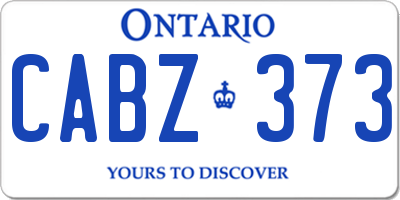 ON license plate CABZ373