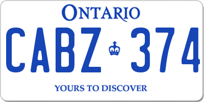 ON license plate CABZ374