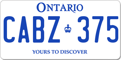 ON license plate CABZ375