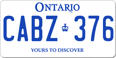 ON license plate CABZ376