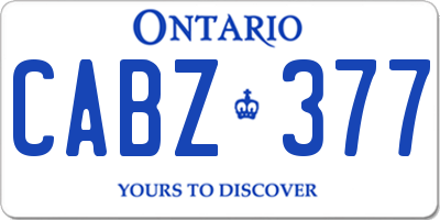 ON license plate CABZ377