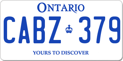 ON license plate CABZ379