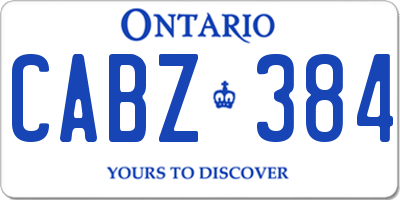 ON license plate CABZ384