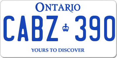 ON license plate CABZ390