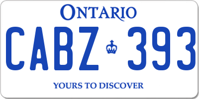 ON license plate CABZ393