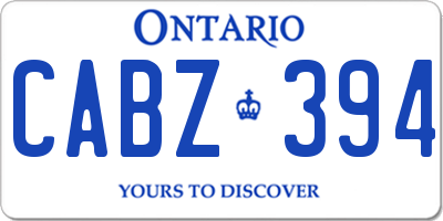 ON license plate CABZ394