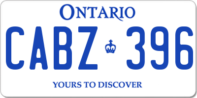 ON license plate CABZ396