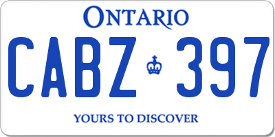 ON license plate CABZ397