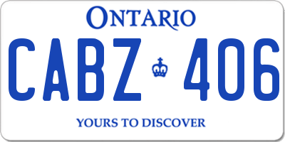 ON license plate CABZ406