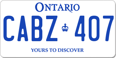 ON license plate CABZ407