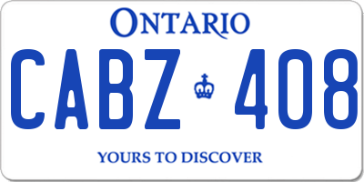 ON license plate CABZ408