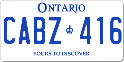 ON license plate CABZ416