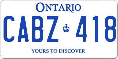 ON license plate CABZ418