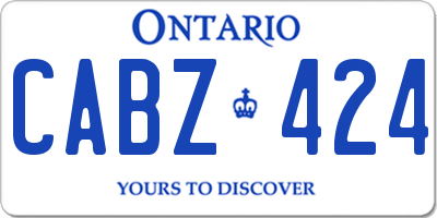 ON license plate CABZ424