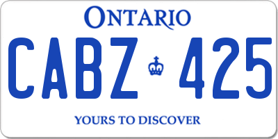 ON license plate CABZ425