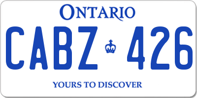 ON license plate CABZ426