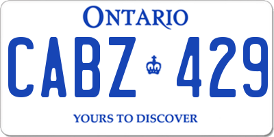 ON license plate CABZ429