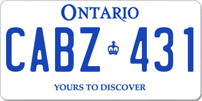 ON license plate CABZ431