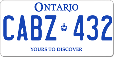 ON license plate CABZ432